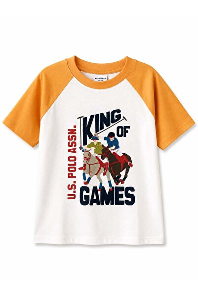 U.S. Polo Assn. يو اس بولو اسن. تي شيرت للأولاد بطباعة كينج مفصلة، من 4 إلى 1...