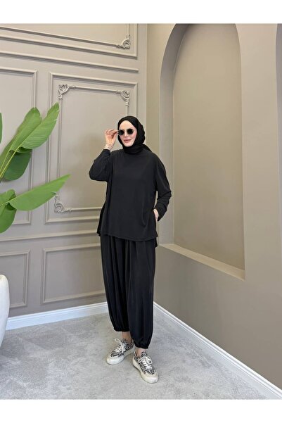 ALLİNOFFİCİAL Alina Cupra Şalvar Takım Siyah