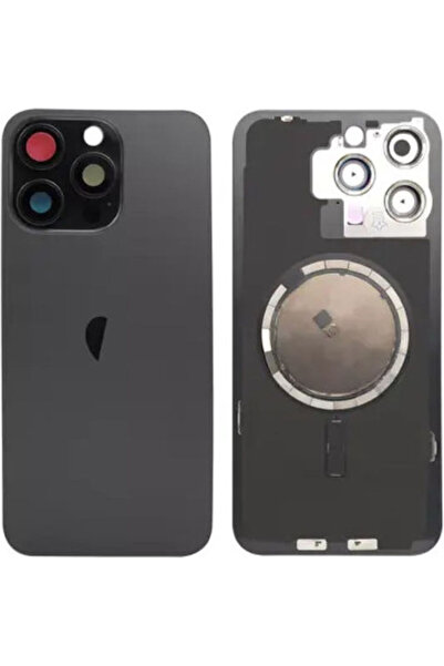 OEM Apple iPhone 15 Pro Max Κάλυμμα Μπαταρίας Φακός Κάμερας Magsafe Μαύρο Λογ...