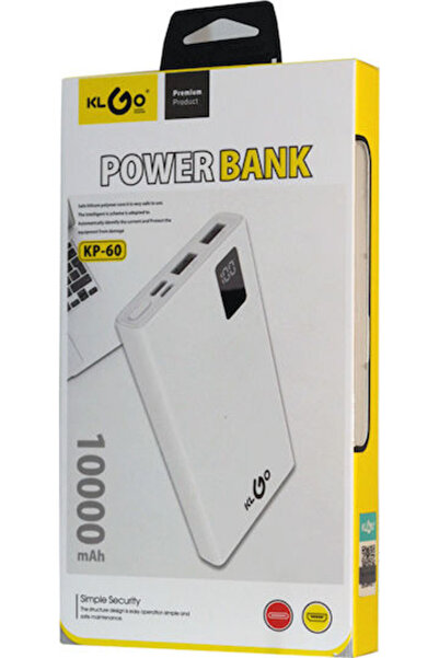 klgo KP-60 Power Bank 10000mAh με 2 θύρες USB-A Λευκό