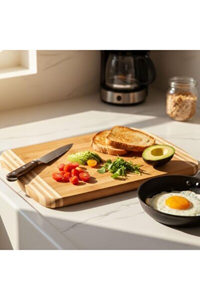 Yıldızan Bamboo Cutting Board Antibacterial Washable Chopping Board Rectangul...