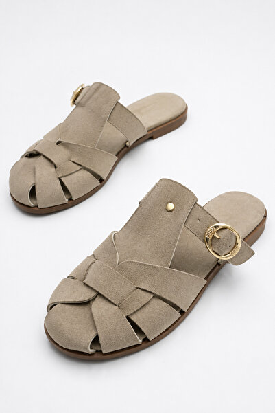 StWenn Women's Suede Cage Slippers