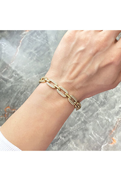 GOX Xuping Stone-Encrusted Oval Hoop Chain Bracelet