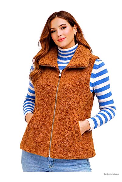 CALEMORE Women's Plush Vest with Lining and Double Pockets, 100% Cotton