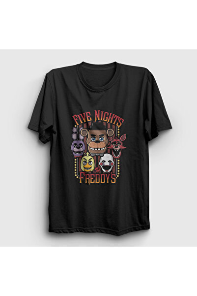 ZOKAWEAR Unisex Black Faces Fnaf Five Nights at Freddy's T-Shirt 4692Zw