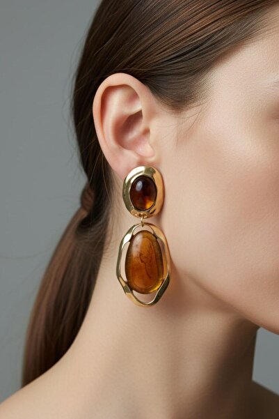BHR AKSESUAR Amber Dangle Earrings (5 cm)