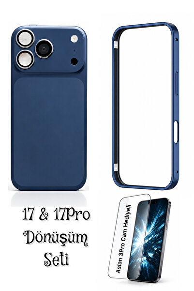 ucuzmi iPhone 17 Telefonu 17Pro Dönüşüm Seti Kılıf Kapak Aslan3Pro Cam Şeffaf...