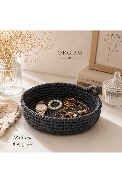 ÖRGÜM Coș 18x5 Cm Coș de dimensiuni mici Organizator de bijuterii