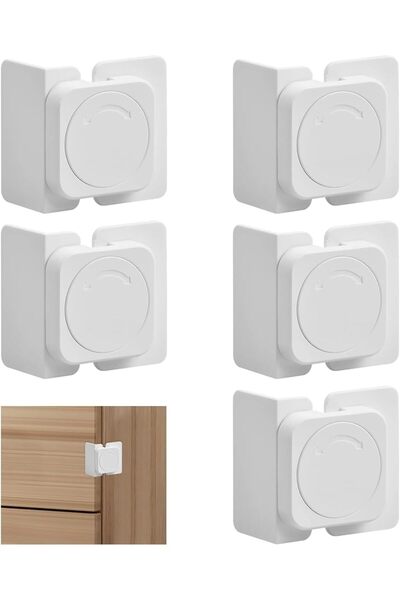 Arabest 5-Piece Child Safety Locks,Baby Proofing Straps,Self-Adhesive,Drill-F...