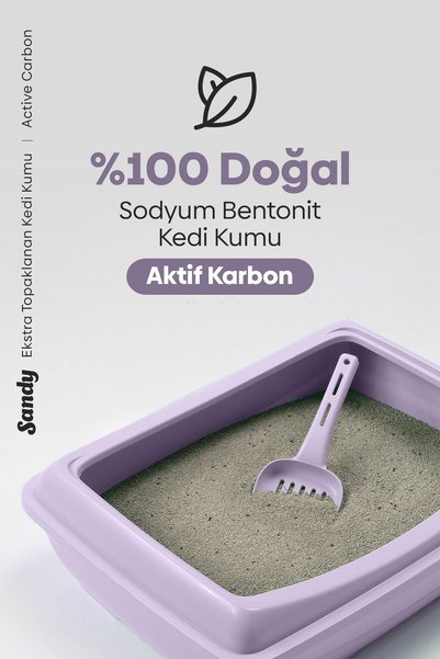 Sandy Aktif Karbonlu Topaklanan Kedi Kumu 20kg