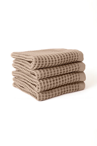 vivamaison Waffle Hand Towel Face Towel Set of 4 100% Cotton 50X70 cm Quick D...