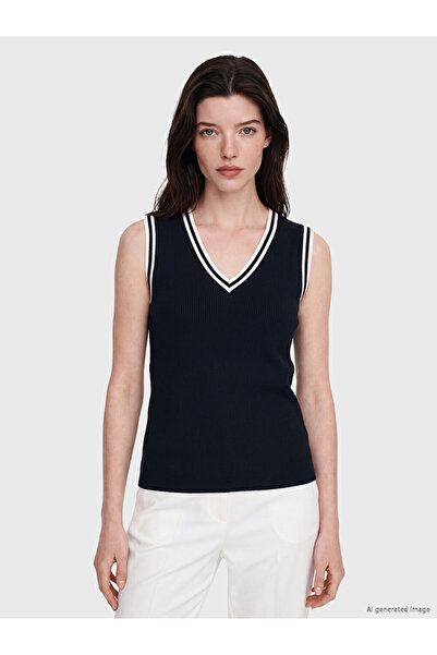 LC Waikiki Esvab • Modern & Distinctive Women's Ribbed Tank Top with Stripe D...