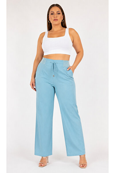 ZANESSİ FASHION Zanessi̇ Large Size Cotton Elastane Comfortable Fit Wide Leg ...