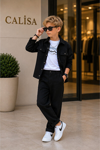 CALİSA Boy's Winter 3-Piece Pique Set |   Shirt T-Shirt Pants |   Stylish Com...