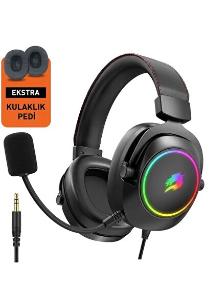 GAMEBOOSTER GB-H44 Rgb 7.1 USB Kablolu Kulak Üstü Oyuncu Kulaklığı (Extrakula...