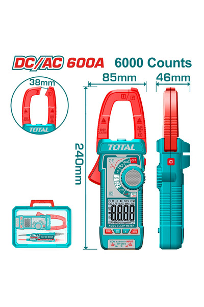 TOTAL Digital Clamp Meter Dc/Ac 600A