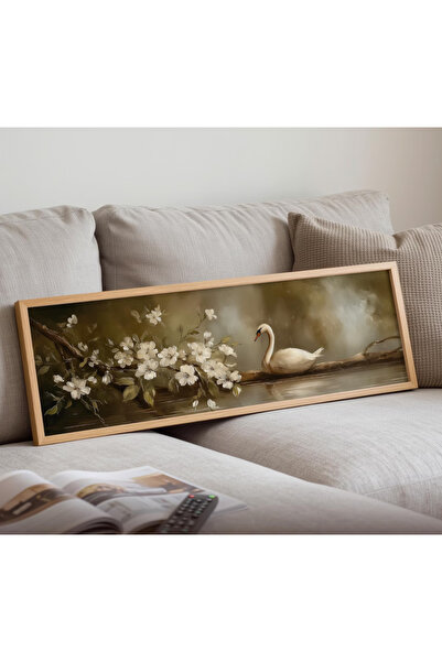 dekorodam Ahşap Çerçeveli Panoramik Oturma Odası Salon Tablosu
