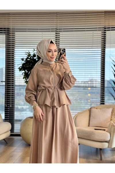 ALANURMODA 4903 طقم صحراوي بيج