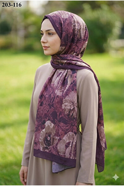 Genel Markalar Moon Scarf Bambu Kraş Pamuk Şal (Mürdüm) 203-116