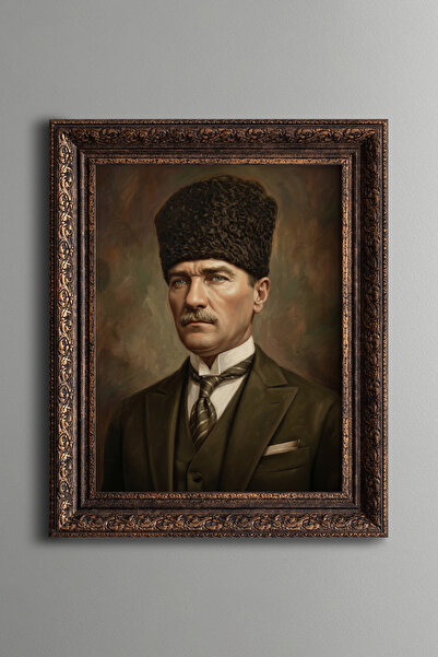 epiqart Ataturk Portrait - Vintage Patterned Painting - Thick Model