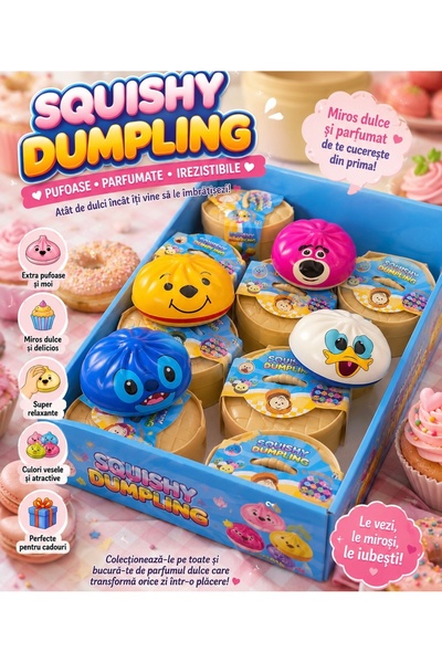 DBR Squishy Jucărie Parfumata Dulce si moale animatii Dumpling jucarie intera...