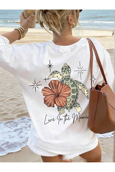 DASH WEAR Unisex Men/Women Summer Turtle Custom Printed Oversize Cotton Crew ...