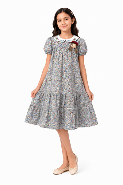 Shiladon Girls' Dress Summer Long Floral Dress European Style