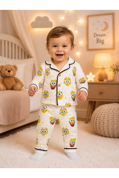 derin baby 100% Cotton Long Sleeve Buttoned Seasonal Cute Character Patterned...
