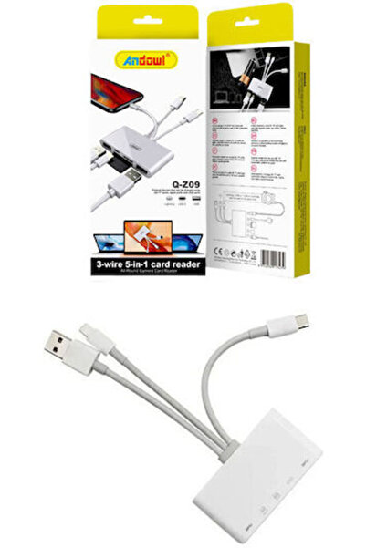 Andowl Αναγνώστης καρτών Q-z09 Lightning USB 2.0 Type-C για /S/D/ /m/i/c/r/o/...