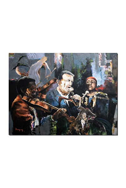 artnova Гео Унгуреану: ръчно рисувана картина, Нека пеем с огън, цигулкова гр...