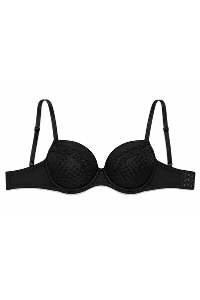 Generic Women's Padded Bra with Woven Lace and Lace Trim