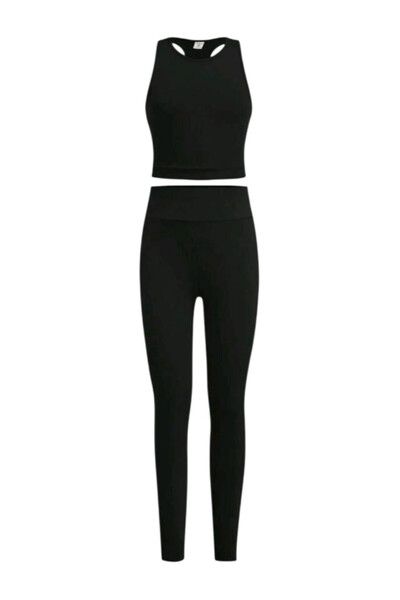 OEM Compleu fetite, din doua piese, negru, 140 cm, 10 ani