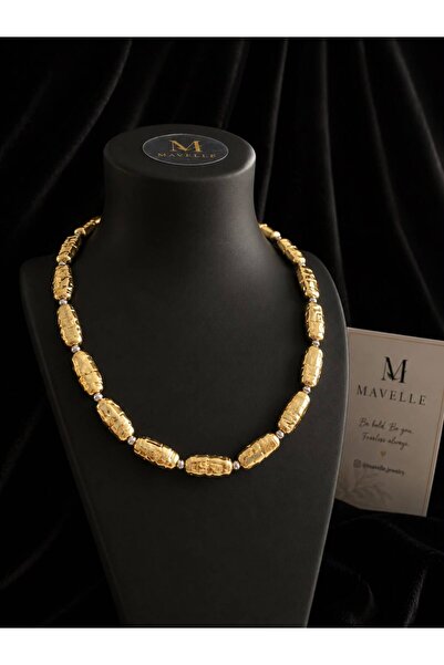 Gold Metal Boncuk Kolye | Modern Gold Kadın Kolye | Şık Statement Kolye