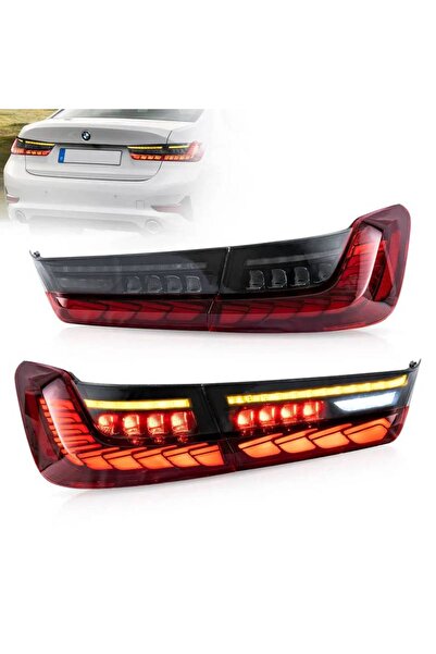 VLAND Σετ Πίσω Φώτων για BMW 3 G20 G28 M3 G80 18-22 Σεντάν Δυναμικό Φλας Κόκκ...