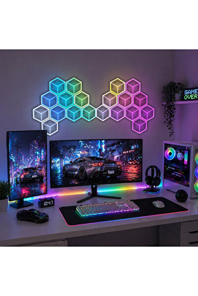 Genel Markalar ARGB Altıgen 3D Akıllı Duvar LED Paneli 6'lı Set – Uygulama, K...