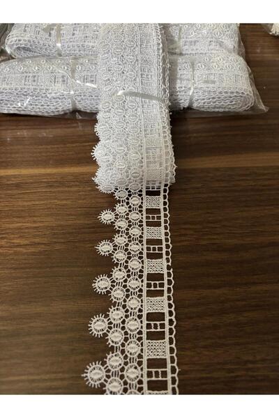 Butik Bridal Premium Klasik Güpür Dantel 9 Metre Gelinlik Kenarı Abiye Süslem...