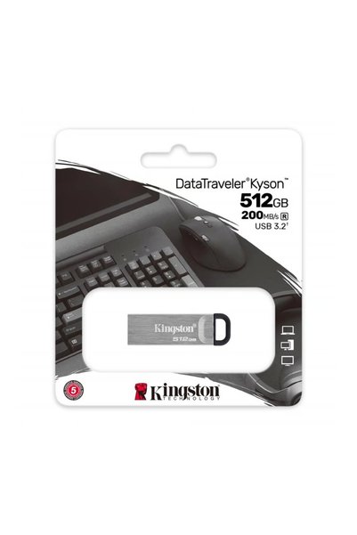 Universal كينجستون DTKN/512GB USB 3.2 فلاش درايف كايسون (أسود-رمادي)