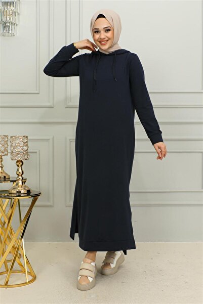 Mestore Slit Sport Dress Dark Blue