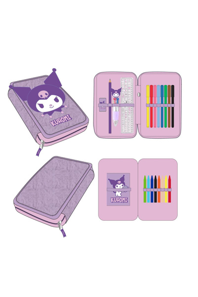 Hello Kitty Penar dublu echipat cu 21 de piese Giotto, Kuromi Purple