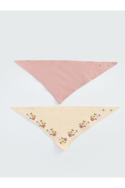 LC Waikiki Sparkling Choices Floral Printed Baby Girl Bibs 2-Piece Set from S...