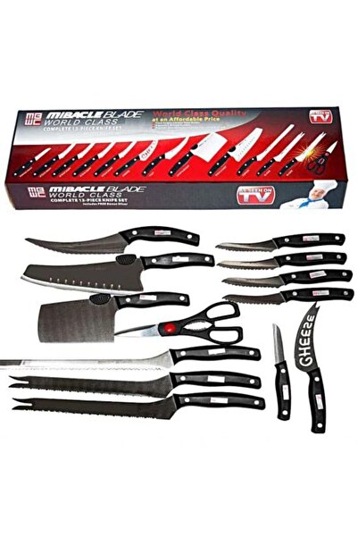 OEM Set de 13 cuțite de bucătărie Miracle Blade, din oțel inoxidabil, cu mâne...