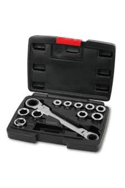 Workpro 11-Piece Double Ring and Double Flexible Head Ratchet Wrench Set with...