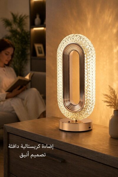 Generic 1pc Acrylic Crystal Touch Dimmable Table Lamp USB Rechargeable Bedsid...