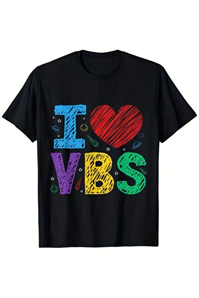 212ZTD I Love VBS Vacation Bible School T Shirt 100% 180G Unisex Black Religi...