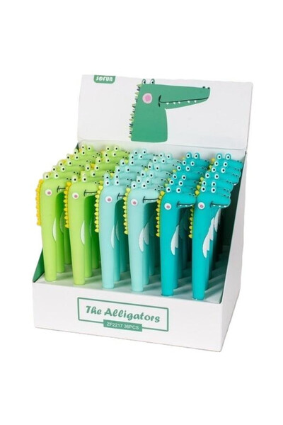 fandy Pixuri gel Silky Aligator, albastru, 0.5 mm, set 36 buc