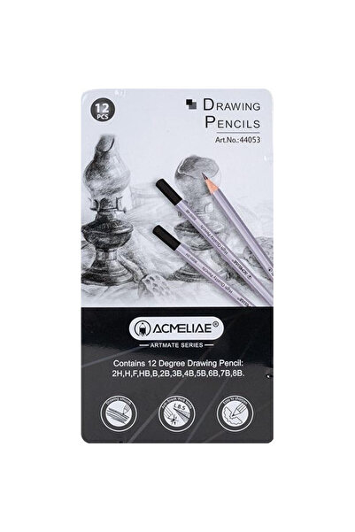 fandy Creioane grafit pentru desen set 2H–8B, hexagonale, grade variate, Mov,...