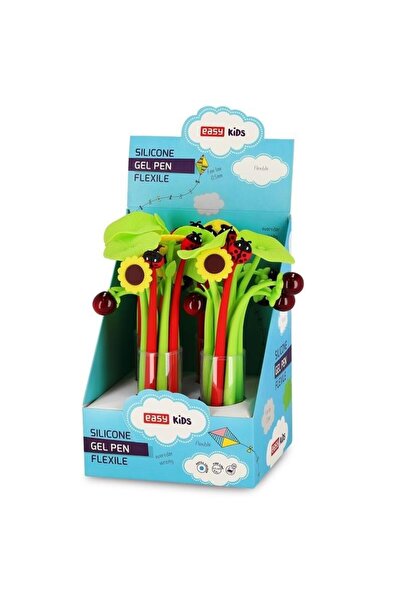 Easy Stationery Pix cu gel cu grip din silicon 0,5 mm, 36 bucăți, cerneală al...