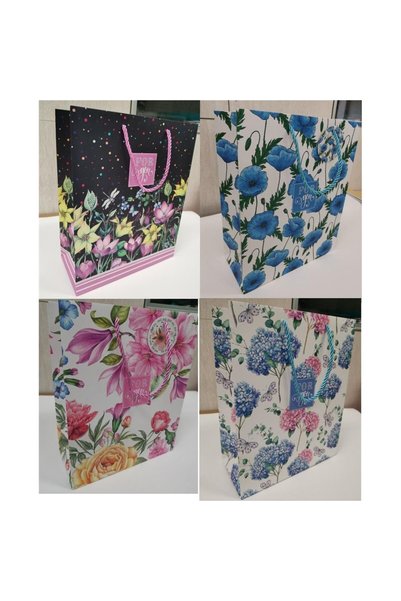 OEM Punga cadou / sac prezent Fresh verticala M, mata, cu eticheta, multicolo...