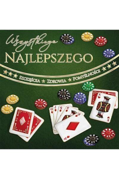 HENRY Felicitare aniversare Poker, cu tematica de poker, in folie, multicolor...