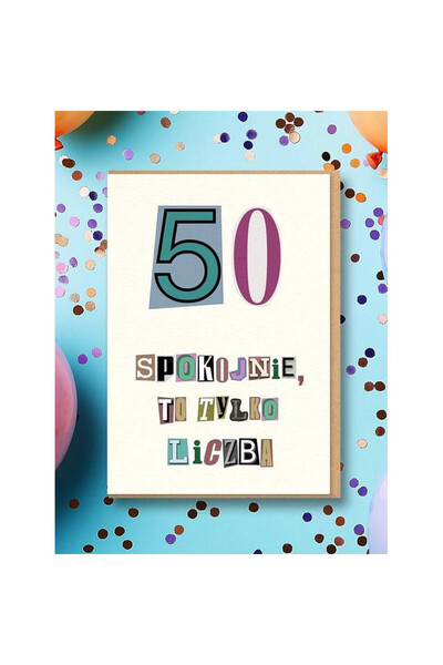 OEM Felicitare aniversara Nadwyraz 50 ani multicolor cu plic